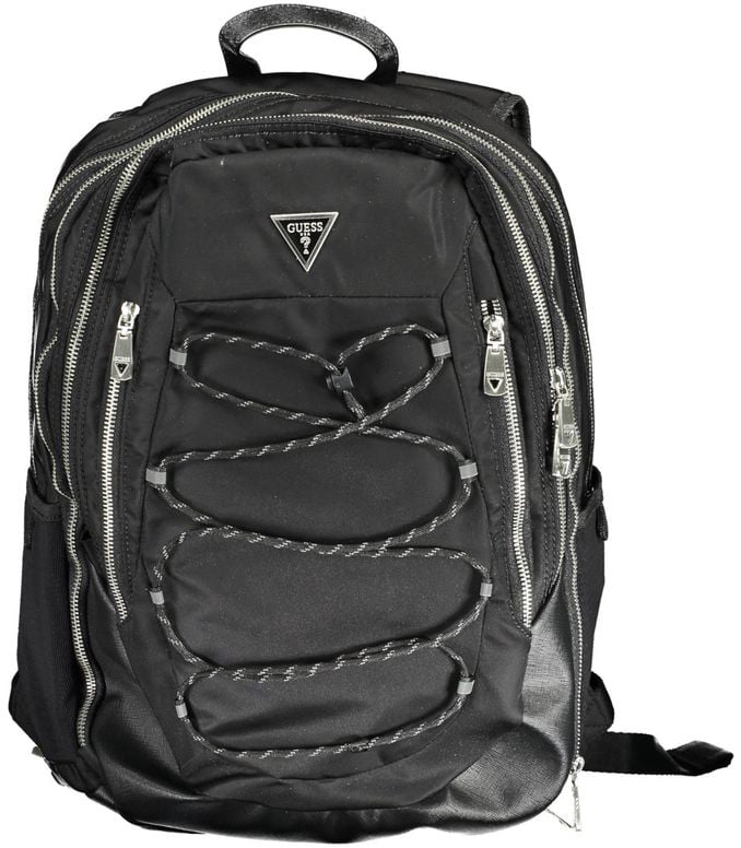 Guess Guess Jeans Black Polyamide Men Backpack Zwart