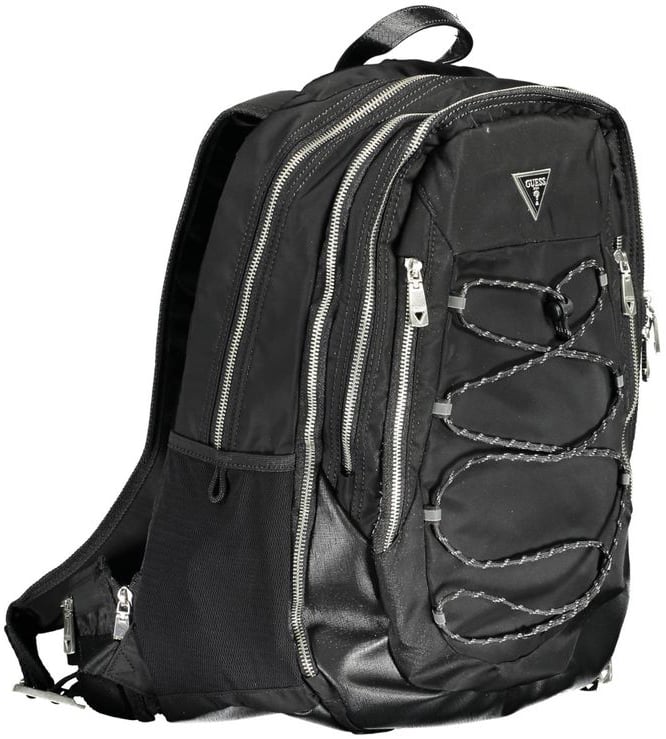 Guess Guess Jeans Black Polyamide Men Backpack Zwart