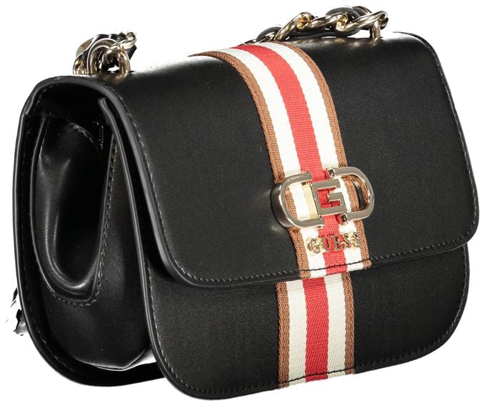 Guess Jeans Nero Poliuretano Women Handbag Zwart