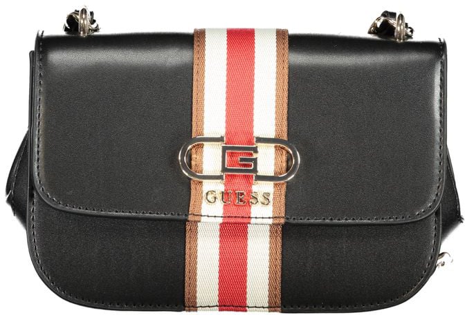 Guess Jeans Nero Poliuretano Women Handbag Zwart