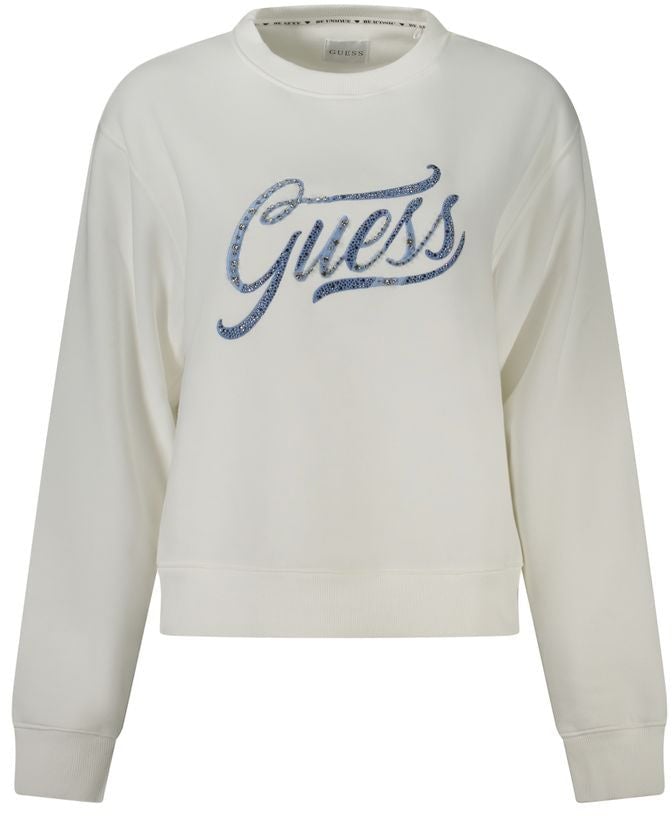 Guess Jeans White Cotton Women Sweater Wit