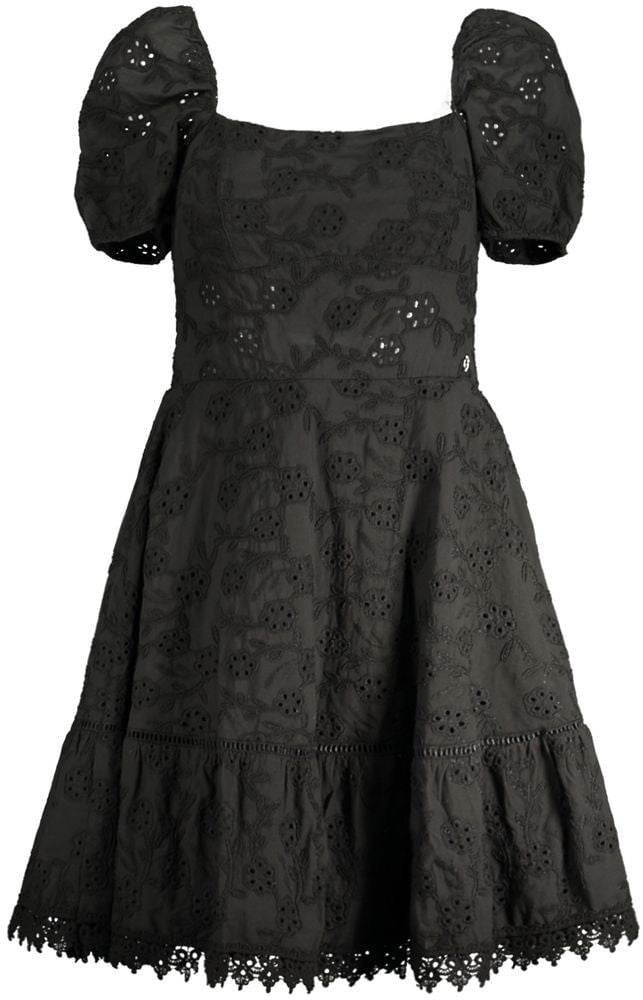 Guess Jeans Nero Cotton Women Dress Zwart