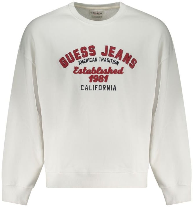 Guess Jeans White Cotton Men's Sweatshirt Zwart