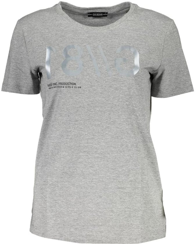 Guess Jeans Gray Cotton Women T-Shirt Grijs
