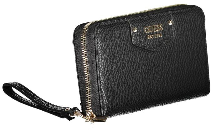 Guess Guess Jeans Black Polyurethane Women Wallet Zwart
