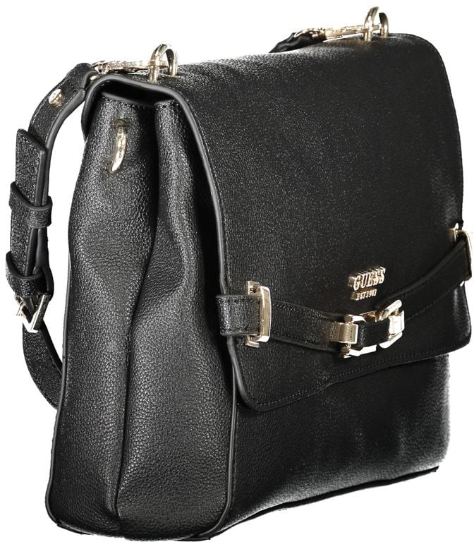 Guess Guess Jeans Black Polyurethane Women's Handbag Zwart