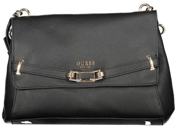 Guess Guess Jeans Black Polyurethane Women's Handbag Zwart