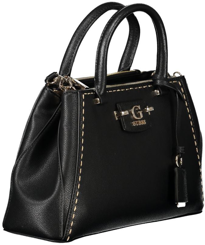 Guess Guess Jeans Black Polyurethane Women Handbag Zwart