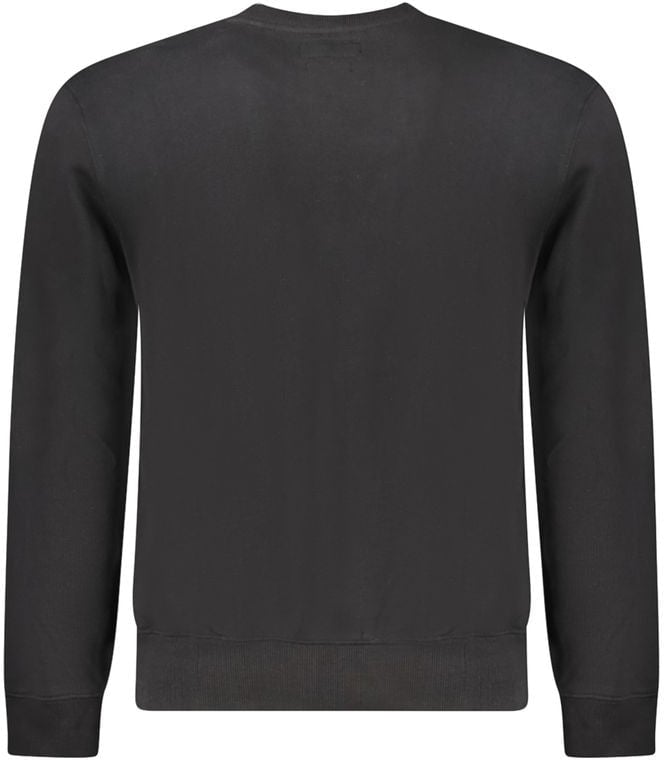 Guess Jeans Black Cotton Men Sweatshirt Zwart