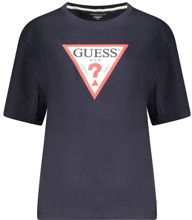 Guess Guess Jeans Blue Organic Cotton Women T-Shirt Blauw