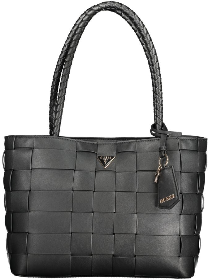 Guess Guess Jeans Nero Poliuretano Women Handbag Zwart