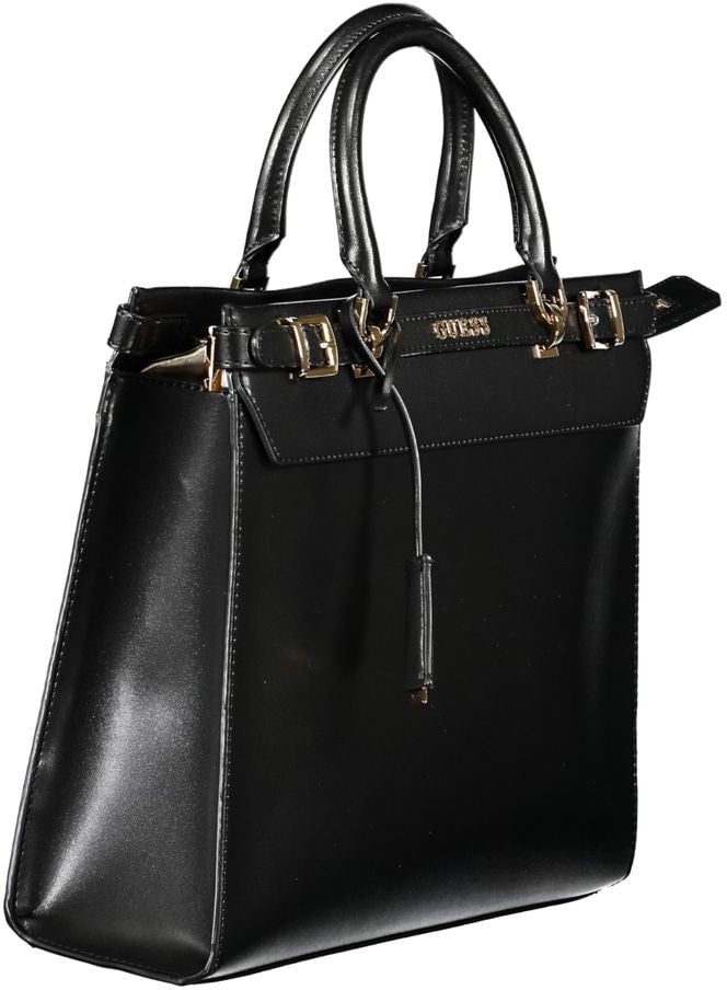 Guess Guess Jeans Black Polyurethane Women Handbag Zwart
