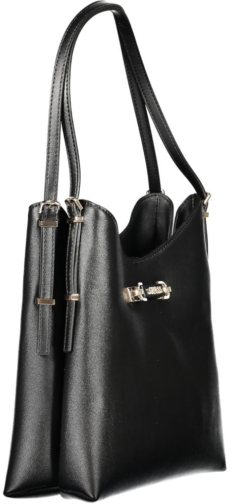 Guess Guess Jeans Black Polyurethane Women Handbag Zwart