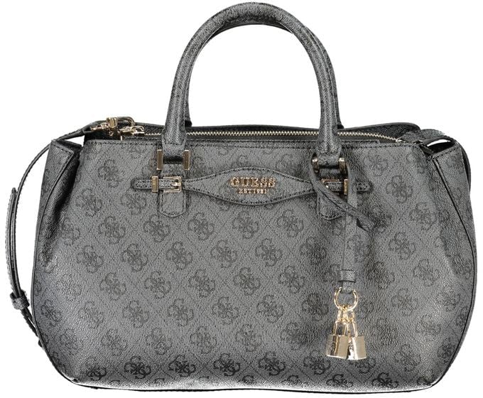 Guess Guess Jeans Nero Poliuretano Women Handbag Zwart