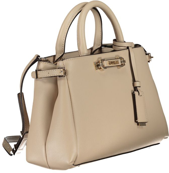 Guess Jeans Beige Polyurethane Women Handbag Paars