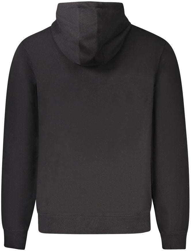 Guess Jeans Black Organic Cotton Men's Hoodie Zwart