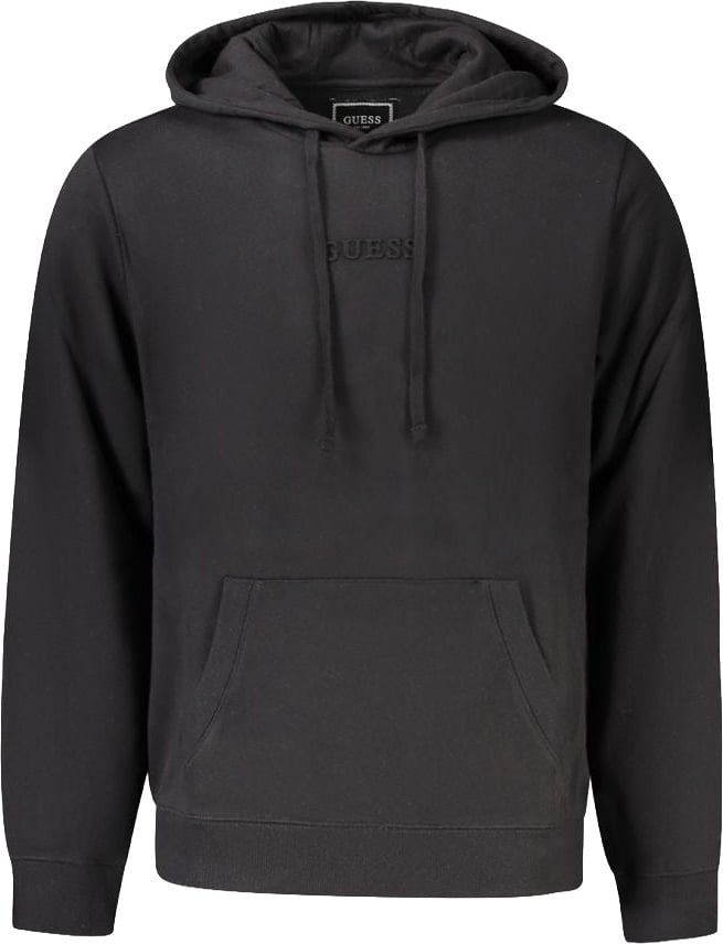 Guess Jeans Black Organic Cotton Men's Hoodie Zwart