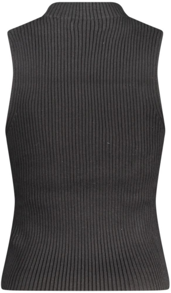 Guess Jeans Black Cotton Women Tank Top Zwart