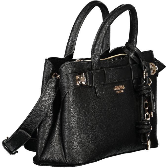 Guess Guess Jeans Nero Poliuretano Women Handbag Zwart