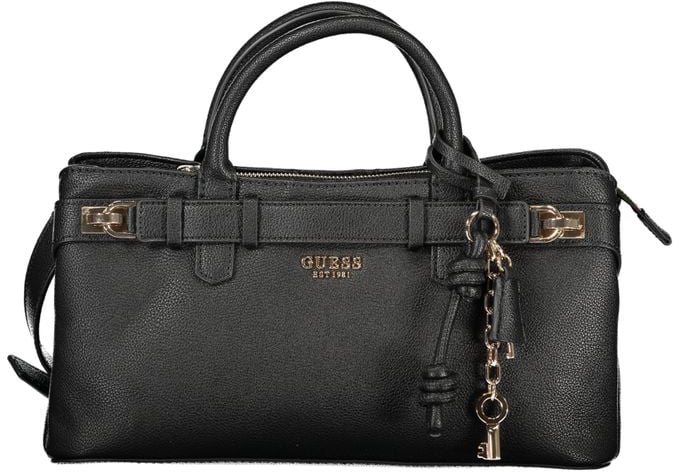 Guess Guess Jeans Nero Poliuretano Women Handbag Zwart
