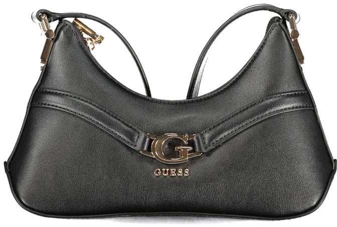 Guess Guess Jeans Nero Poliuretano Women Shoulder Bag Zwart