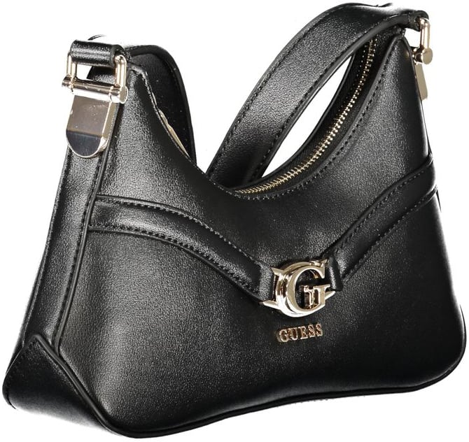 Guess Guess Jeans Nero Poliuretano Women Shoulder Bag Zwart