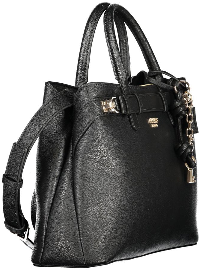 Guess Guess Jeans Black Polyurethane Women Handbag Zwart