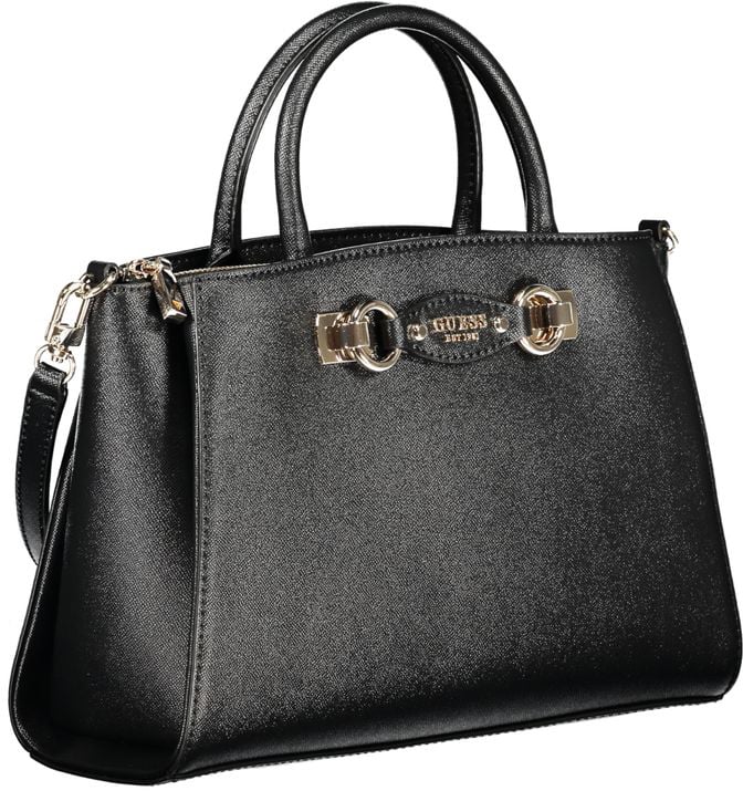Guess Guess Jeans Black Polyurethane Women Handbag Zwart