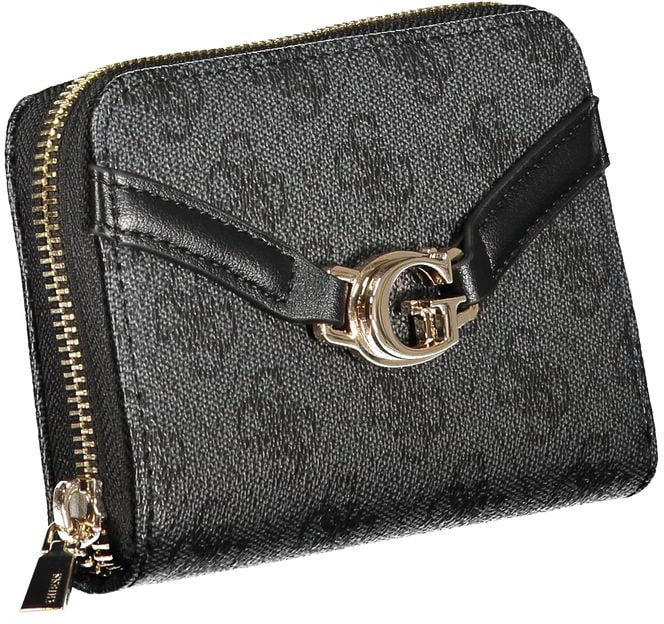 Guess Guess Jeans Black Polyurethane Women's Wallet Zwart