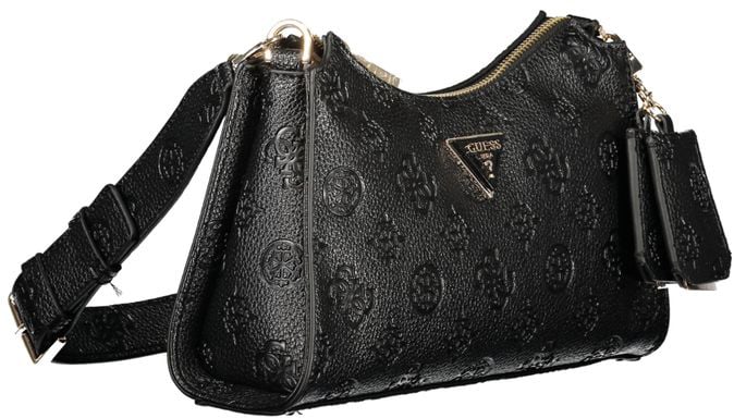 Guess Guess Jeans Black Polyurethane Women Handbag Zwart