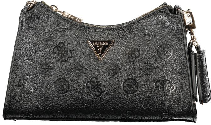 Guess Guess Jeans Black Polyurethane Women Handbag Zwart