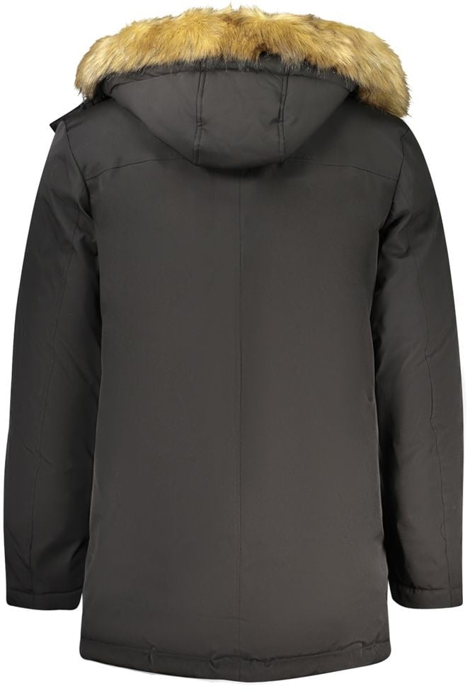Guess Jeans Black Polyester Mens Jacket Zwart