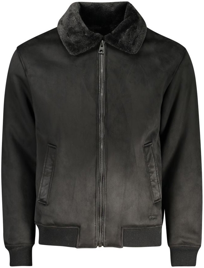 Guess Guess Jeans Nero Poliuretano Men Jacket Zwart