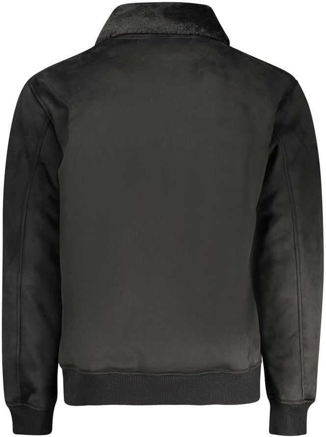 Guess Guess Jeans Nero Poliuretano Men Jacket Zwart