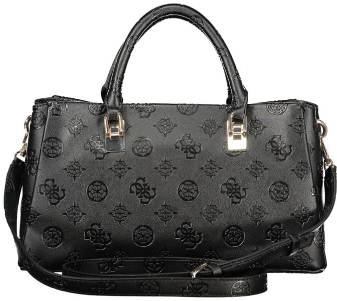 Guess Guess Jeans Black Polyurethane Women Handbag Zwart