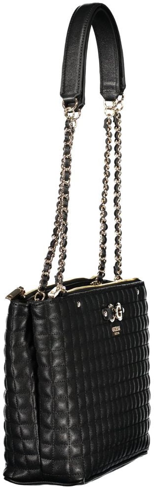 Guess Jeans Nero Poliuretano Women Handbag Zwart