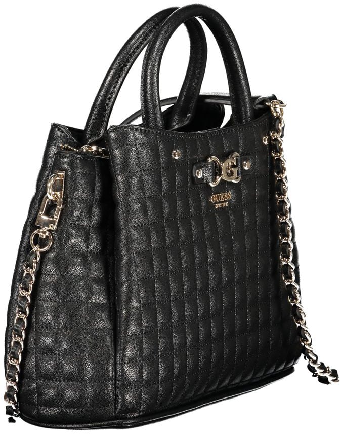 Guess Guess Jeans Black Polyurethane Women Handbag Zwart