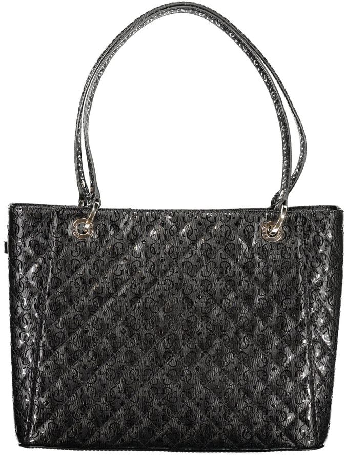 Guess Jeans Black Polyurethane Women's Handbag Zwart