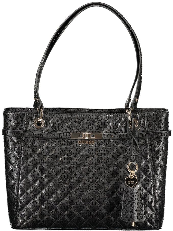 Guess Jeans Black Polyurethane Women's Handbag Zwart