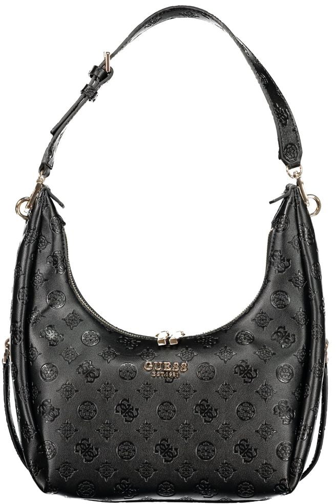 Guess Guess Jeans Black Polyurethane Women's Handbag Zwart