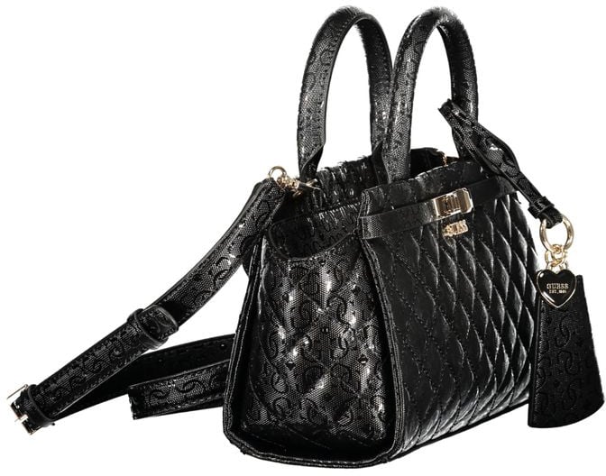Guess Guess Jeans Black Polyurethane Women Handbag Zwart