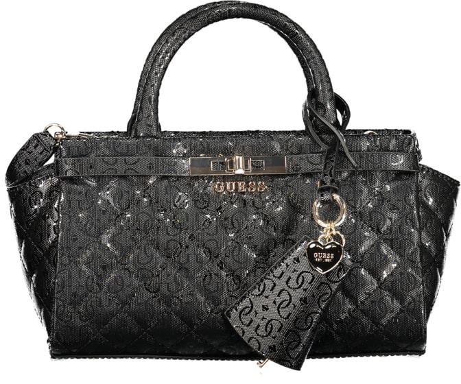Guess Guess Jeans Black Polyurethane Women Handbag Zwart