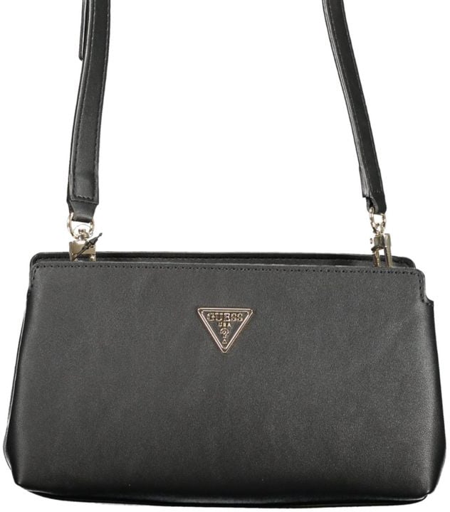 Guess Jeans Nero Poliuretano Female Shoulder Bag Zwart