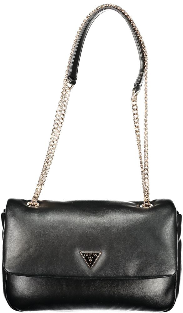 Guess Guess Jeans Nero Poliuretano Women Handbag Zwart