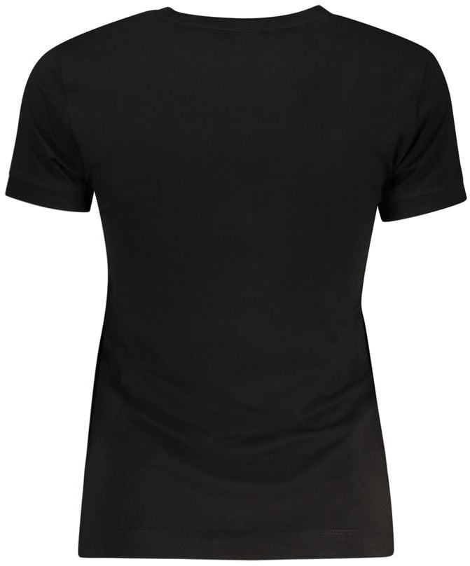 Guess Jeans Black Organic Cotton Women T-Shirt Zwart