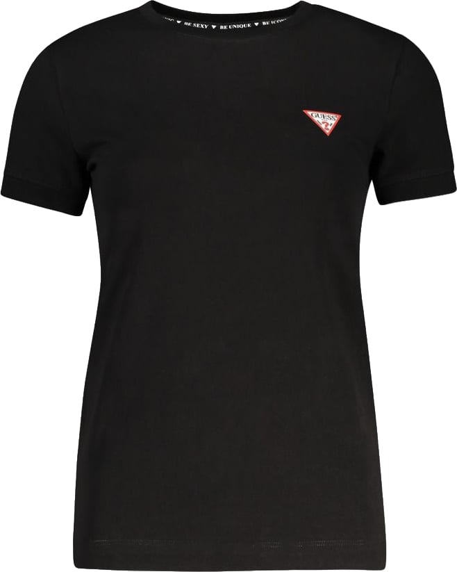 Guess Jeans Black Organic Cotton Women T-Shirt Zwart