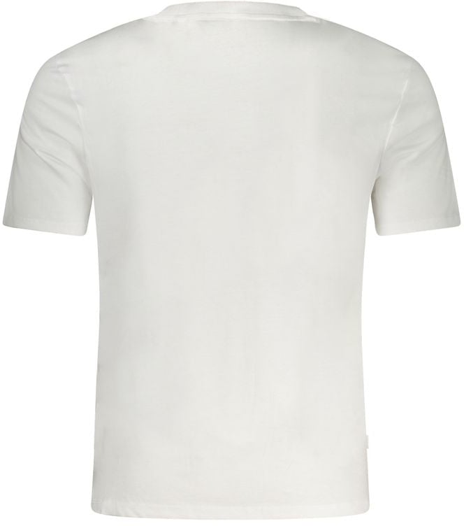 Guess Jeans Bianco Cotton Men T-Shirt Blauw