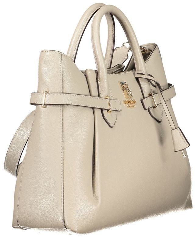 Guess Guess Jeans Beige Polyurethane Women's Handbag Zwart