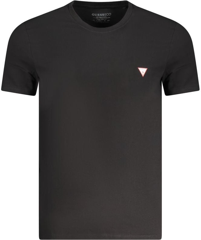 Guess Jeans Black Cotton Men's T-Shirt Zwart