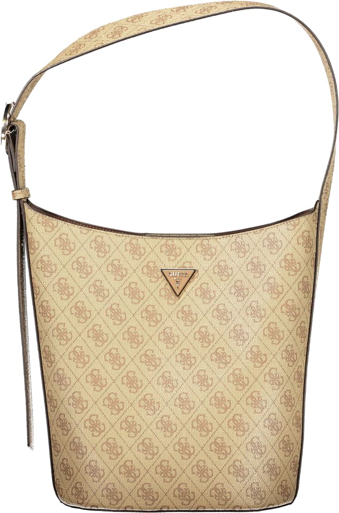 Guess Guess Jeans Beige Polyurethane Women Handbag Zwart